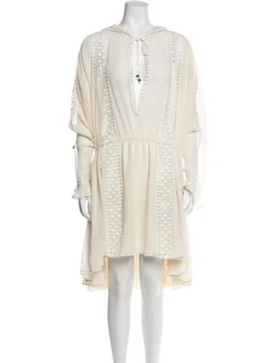 Pre-owned Philosophy Di Lorenzo Serafini V-neck Midi Length Dress In Neutral