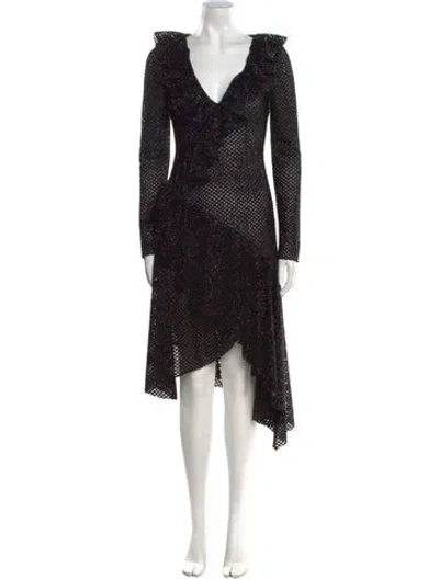 Pre-owned Philosophy Di Lorenzo Serafini V-neck Midi Length Dress W/ Tags In Multi