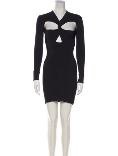 Pre-owned Philosophy Di Lorenzo Serafini V-neck Mini Dress In Black