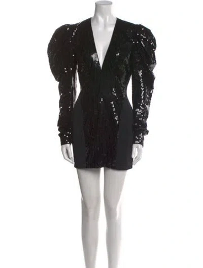 Pre-owned Philosophy Di Lorenzo Serafini V-neck Mini Dress In Black