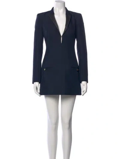 Pre-owned Philosophy Di Lorenzo Serafini V-neck Mini Dress In Blue