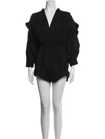 Pre-owned Philosophy Di Lorenzo Serafini V-neck Romper In Black