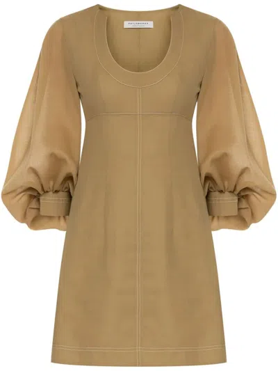 Philosophy Di Lorenzo Serafini Voile Dress Clothing In Brown