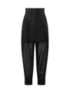 Philosophy Di Lorenzo Serafini Semi-sheer Tapered Trousers In Black
