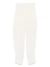 Philosophy Di Lorenzo Serafini Casual And Cargo Trousers In White Wool In Neutrals