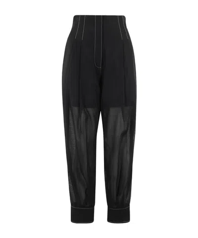 Philosophy Di Lorenzo Serafini Voile Voile Carrot Pants With Stitching In Black