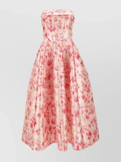 Philosophy Di Lorenzo Serafini Radzmir Printed Strapless Midi Dress In Pink