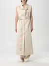 Philosophy Di Lorenzo Serafini Abito Midi Con Bottoni Beige In Ivory