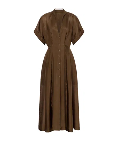Philosophy Di Lorenzo Serafini Washed Habotai Silk Chemisier Dress