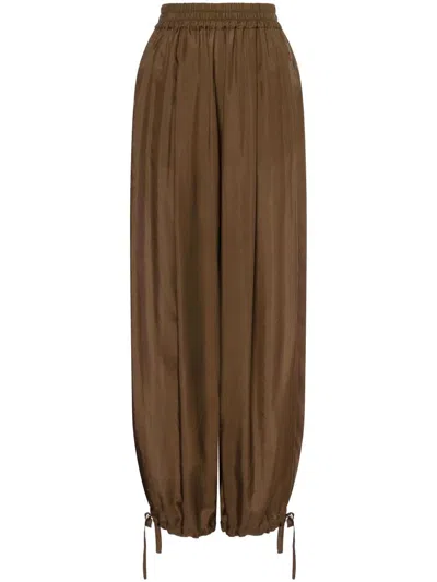 Philosophy Di Lorenzo Serafini Washed Habotai Silk Pant Clothing In Brown