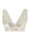Philosophy Di Lorenzo Serafini White Top With All-over Sequins In Tech Fabric Woman In Neutrals