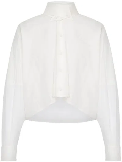 Philosophy Di Lorenzo Serafini Button-down Collar Cropped Shirt In White