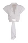 Shop Philosophy Di Lorenzo Serafini White Cropped Shirt