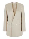 Philosophy Di Lorenzo Serafini White Double Breasted Jacket With Chest Pocket In Acetate Fabric Woman In White