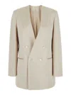 Philosophy Di Lorenzo Serafini White Double Breasted Jacket With Chest Pocket In Acetate Fabric Woman In White