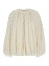 Philosophy Di Lorenzo Serafini White Jacket With Hidden Closure And Wide Sleeves In Floating Jacquard Women In White