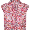 Philosophy Di Lorenzo Serafini White Top For Girl With Flowers In Multicolor