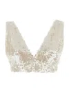 Philosophy Di Lorenzo Serafini White Top With All-over Sequins In Tech Fabric Woman In White