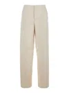 Philosophy Di Lorenzo Serafini White Wide Leg Pants With Tailored Pleats In Acetate Fabric Woman In White