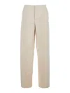 Philosophy Di Lorenzo Serafini White Wide Leg Pants With Tailored Pleats In Acetate Fabric Woman In White