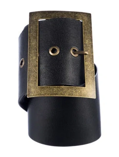 Pre-owned Philosophy Di Lorenzo Serafini Wide Leather Belt In Black