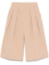 Philosophy Di Lorenzo Serafini Beige Cotton Blend Shorts With Pleats
