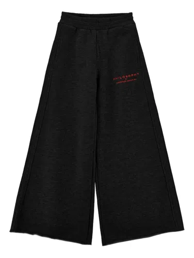 Philosophy Di Lorenzo Serafini Kids' Wide-leg Embroidered Trousers In Black