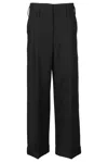 Philosophy Di Lorenzo Serafini Wide-leg High Waist Trousers With Front Belt Loops In Black
