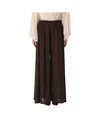 Philosophy Di Lorenzo Serafini Wide-leg Pants With Elastic Waistband In Brown