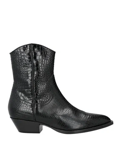 Philosophy Di Lorenzo Serafini Woman Ankle Boots Black Size 8 Leather