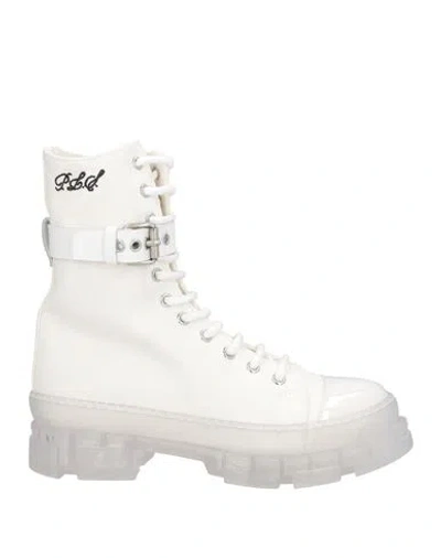 Philosophy Di Lorenzo Serafini Woman Ankle Boots White Size 6 Textile Fibers