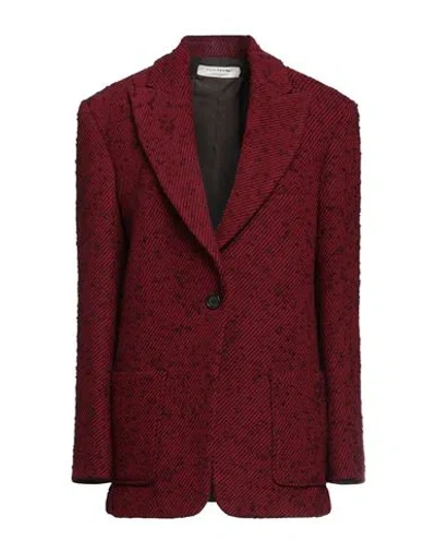 Philosophy Di Lorenzo Serafini Woman Blazer Burgundy Size 6 Acrylic, Wool, Polyester