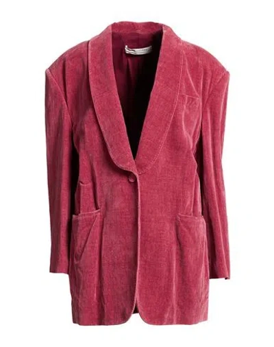 Philosophy Di Lorenzo Serafini Woman Blazer Burgundy Size 6 Cotton, Linen In Brown