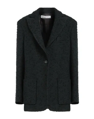 Philosophy Di Lorenzo Serafini Woman Blazer Dark Green Size 2 Acrylic, Wool, Polyester In Black