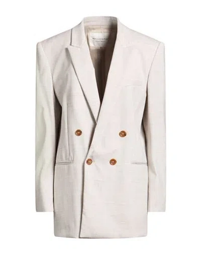 Philosophy Di Lorenzo Serafini Woman Blazer Ivory Size 4 Virgin Wool, Linen, Viscose, Elastane, Silk In White