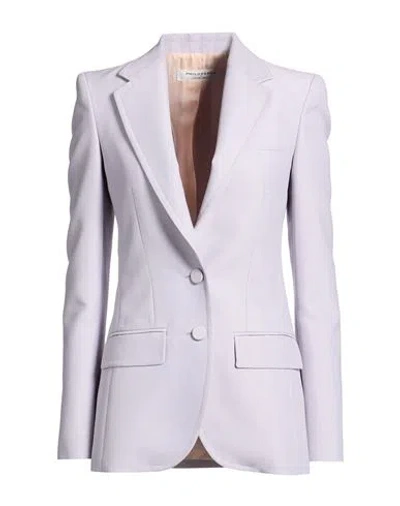 Philosophy Di Lorenzo Serafini Woman Blazer Lilac Size 10 Wool, Polyester In Gray