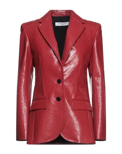 Philosophy Di Lorenzo Serafini Woman Blazer Red Size 6 Polyurethane, Polyester