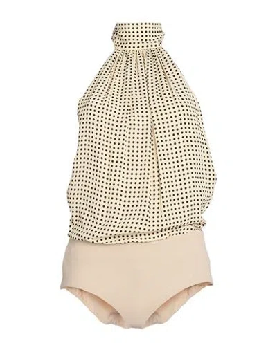 Philosophy Di Lorenzo Serafini Woman Bodysuit Beige Size 8 Viscose, Polyamide
