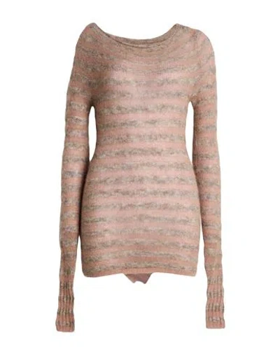 Philosophy Di Lorenzo Serafini Woman Bodysuit Blush Size 4 Mohair Wool, Wool, Polyamide, Elastane In Brown