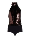 Philosophy Di Lorenzo Serafini Woman Bodysuit Chocolate Brown Size 6 Polyester, Cotton, Elastane In Brown
