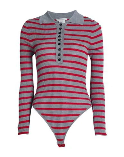 Philosophy Di Lorenzo Serafini Woman Bodysuit Red Size 2 Viscose, Virgin Wool