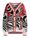 Philosophy Di Lorenzo Serafini Multicolor Inlaid Wool Oversize Cardigan Woman In Red