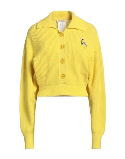 Philosophy Di Lorenzo Serafini Woman Cardigan Yellow Size 8 Virgin Wool, Cashmere