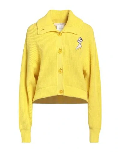 Philosophy Di Lorenzo Serafini Woman Cardigan Yellow Size 6 Virgin Wool, Cashmere, Acrylic, Wool