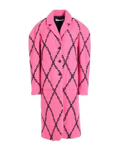 Philosophy Di Lorenzo Serafini Woman Coat Fuchsia Size M Virgin Wool In Pink