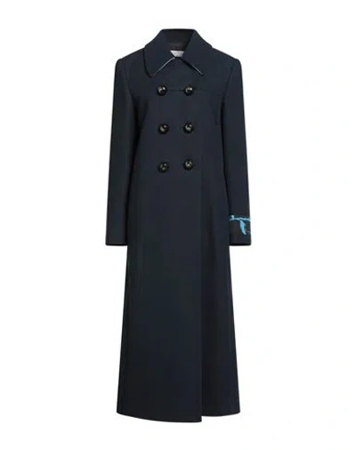 Philosophy Di Lorenzo Serafini Woman Coat Midnight Blue Size 6 Cotton, Virgin Wool