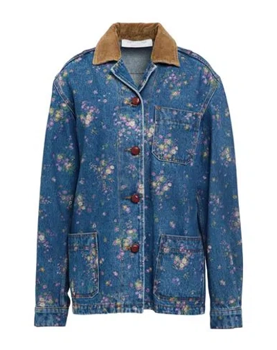 Philosophy Di Lorenzo Serafini Woman Denim Outerwear Blue Size 4 Cotton, Elastane