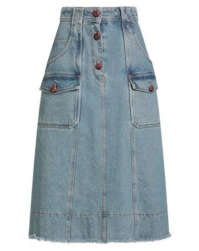 Philosophy Di Lorenzo Serafini Woman Denim Skirt Blue Size 4 Cotton