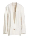 Philosophy Di Lorenzo Serafini Woman Jacket Beige Size 6 Viscose, Linen In White