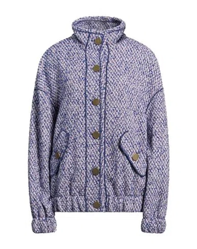 Philosophy Di Lorenzo Serafini Woman Jacket Blue Size 8 Cotton, Acrylic, Wool, Polyester, Polyamide